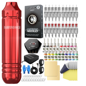 Wormhole Tattoo Kit complete set with rotary pen, inks, and needles