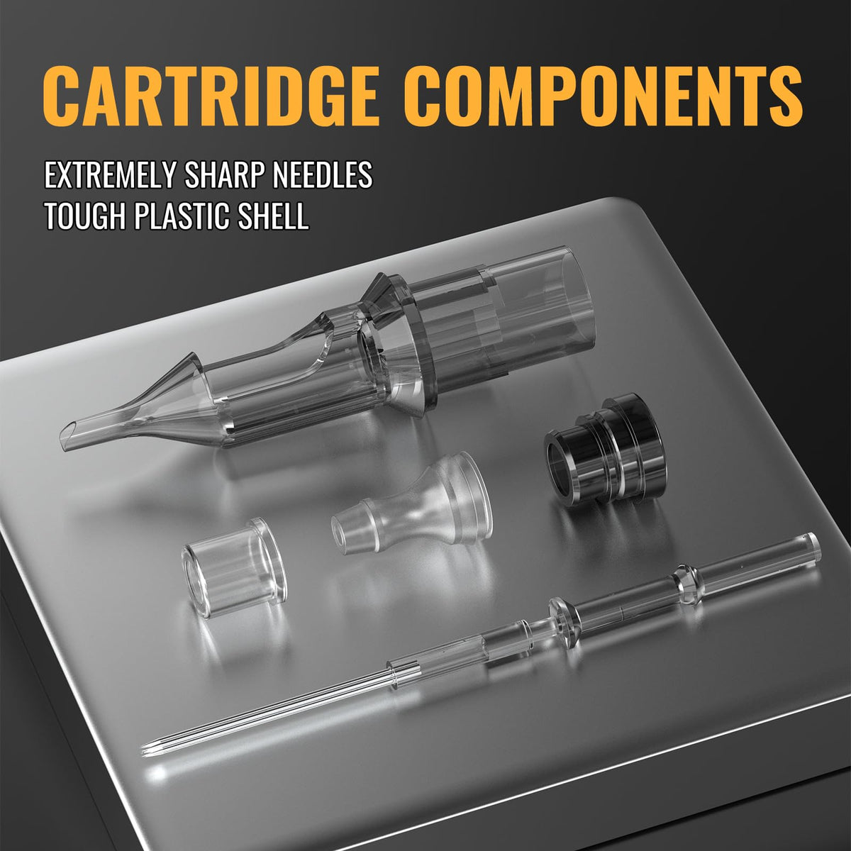 Wormhole Tattoo needles with light grey tubes for better visibility
