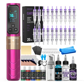 Wormhole Tattoo Wireless Tattoo Gun Kit front view with adjustable rotary pen