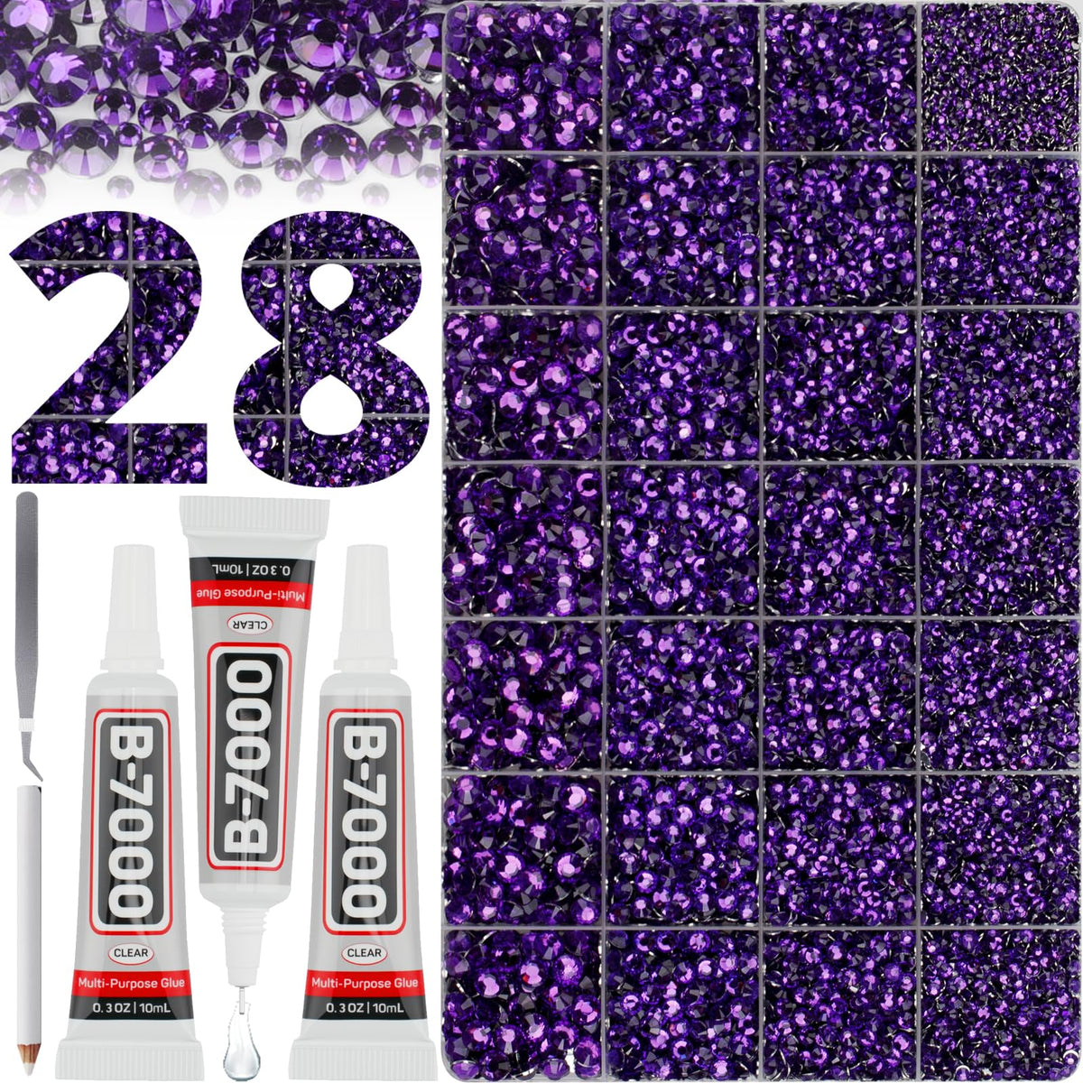 Worthofbest 36000PCS Rhinestone Crafting Kit front view