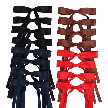WORTL 16PCS Hair Bows Clips in assorted colours front view