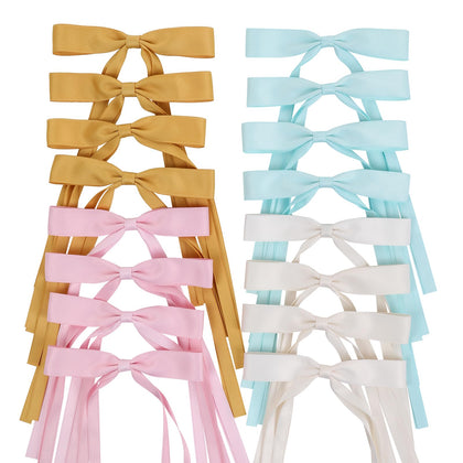 WORTL Hair Bows Clips 16PCS in assorted colours front view