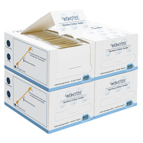 WOWOTEX Bamboo Cotton Swabs 2400 Count front view packaging