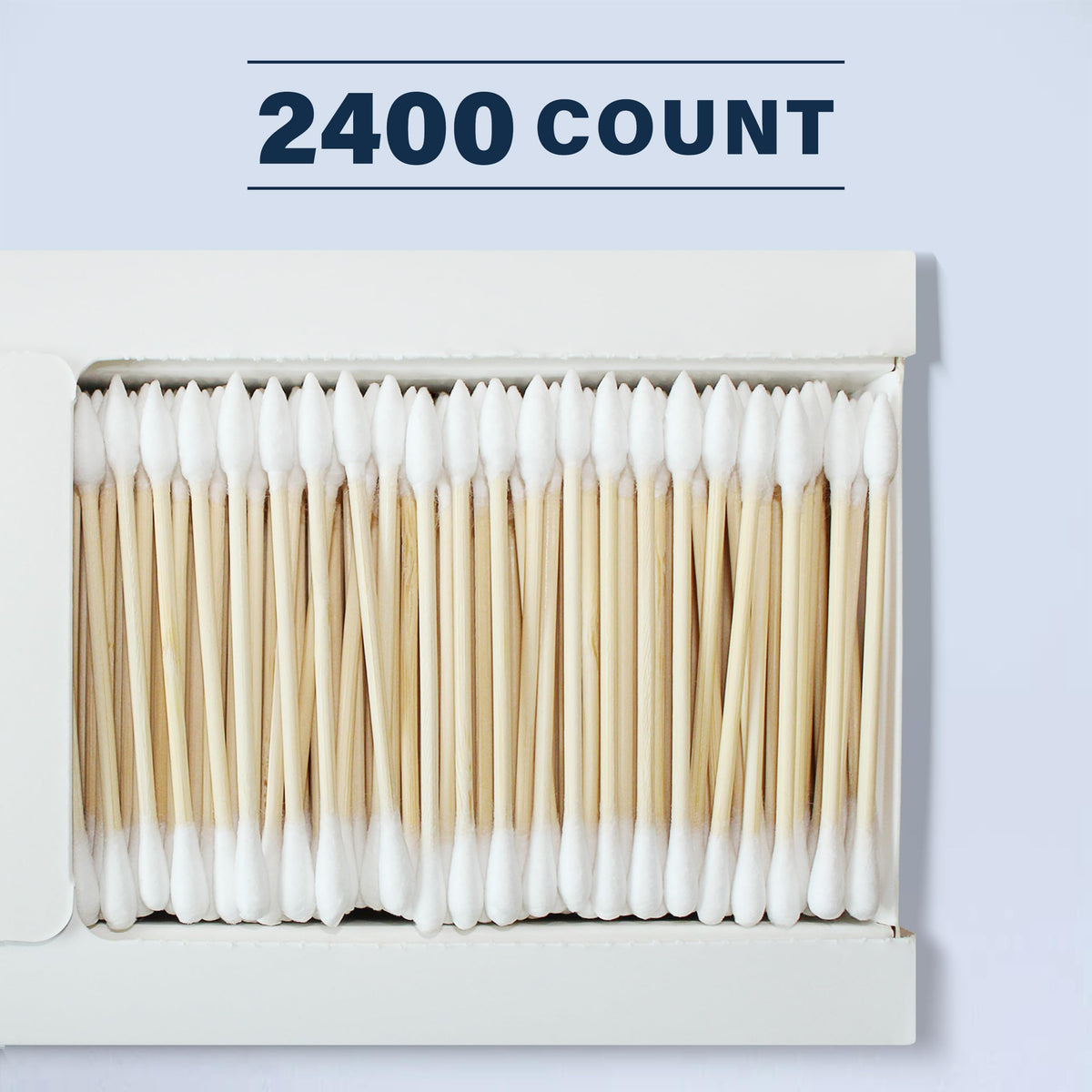 WOWOTEX Bamboo Cotton Swabs in a box with eco-friendly label