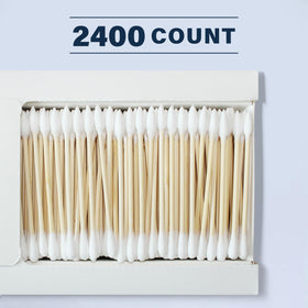 WOWOTEX Bamboo Cotton Swabs in a box with eco-friendly label