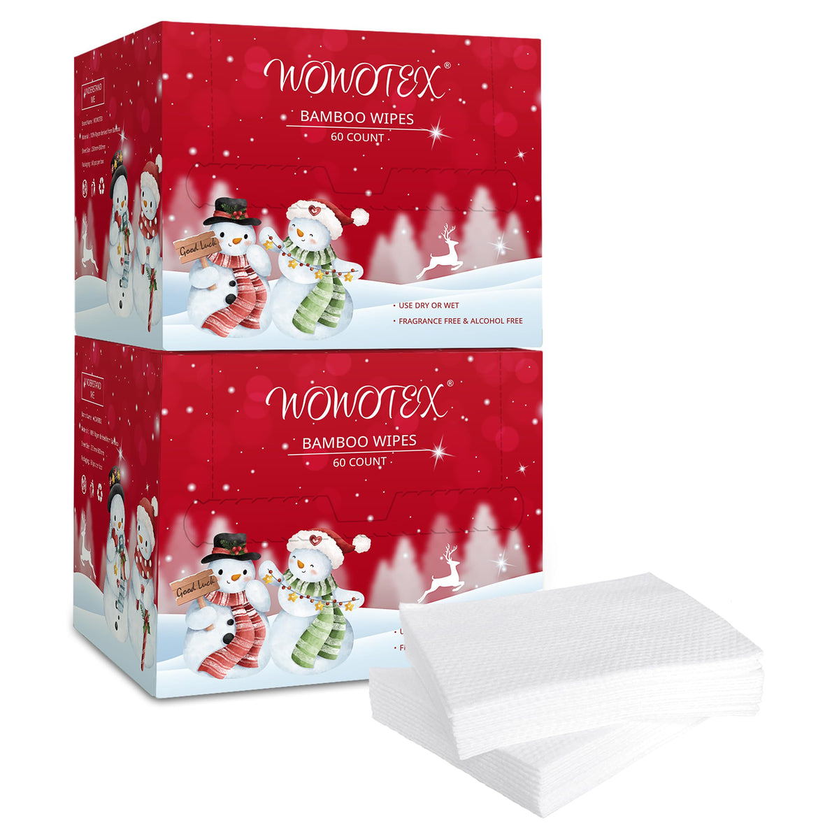 WOWOTEX Disposable Face Towels front view, large size 10x12 inches
