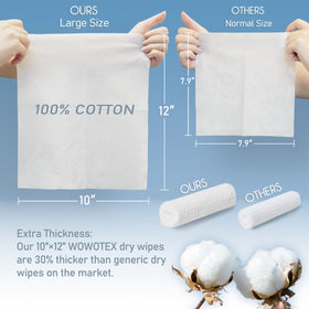 WOWOTEX Disposable Face Towels packaging with 200 pieces