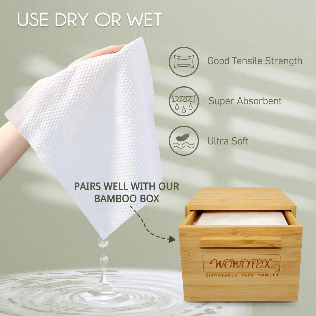 WOWOTEX face towels in use for makeup removal