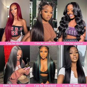 Wowqueen Beauty 10A Straight Bundles with Frontal natural black colour