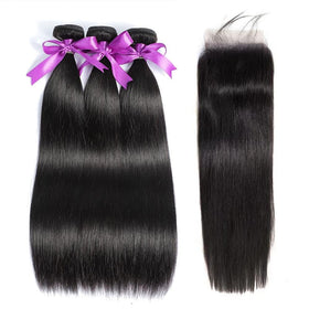 WOWQUEEN Straight Bundles 100% unprocessed Brazilian hair close-up