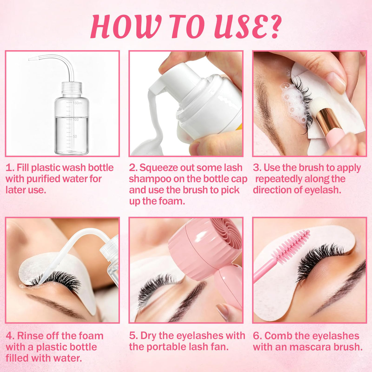 WOZUTUNT Eyelash Extension Cleanser Kit packaging