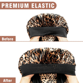 WOZUTUNT satin bonnet leopard print lifestyle scene