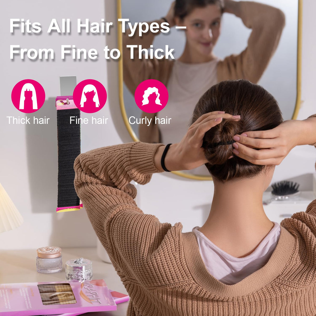Wraphit hair ties stacked in bulk packaging