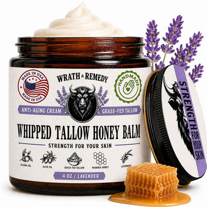 Wrath & Remedy Organic Beef Tallow Whipped Honey Balm 4 OZ front view