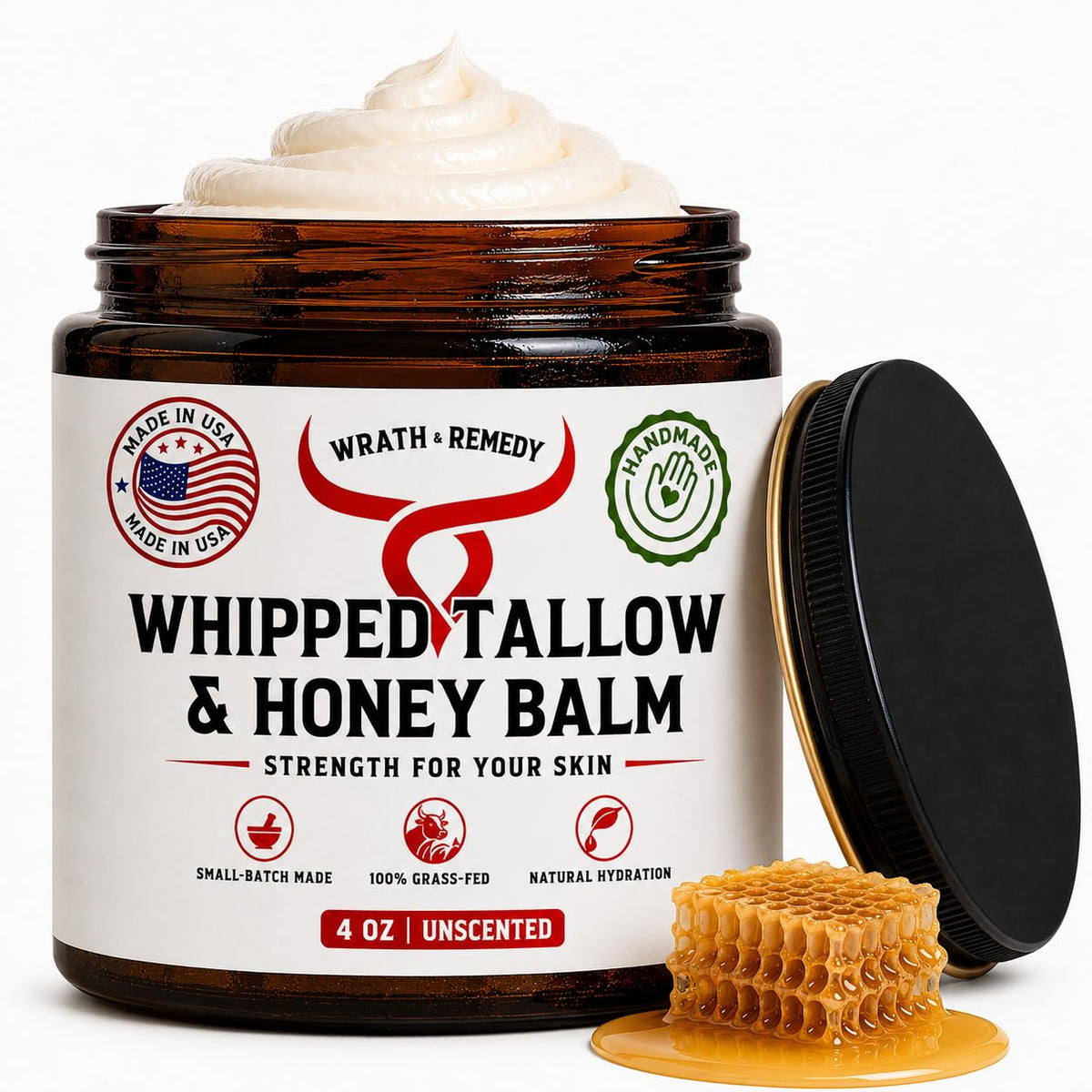Wrath & Remedy Whipped Honey Balm 4 OZ front view
