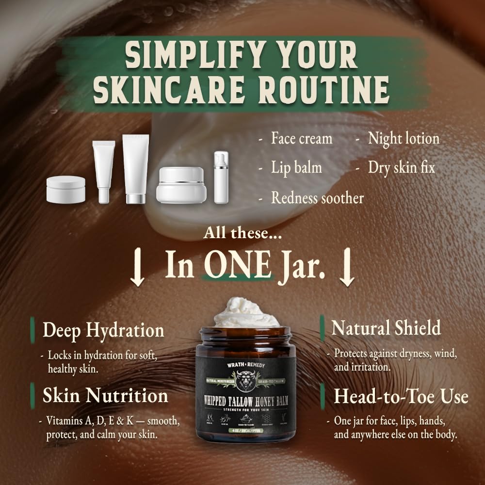 Wrath & Remedy Whipped Honey Balm 4 OZ on a wooden surface