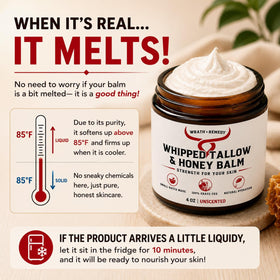 Wrath & Remedy Whipped Honey Balm on a wooden table