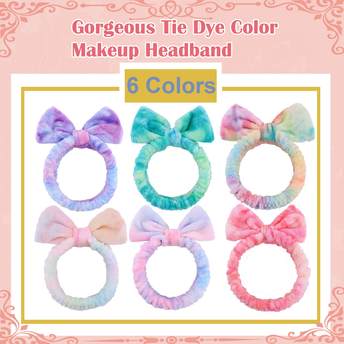 WSYUB Skincare Headband green tie dye design close-up