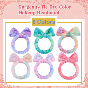 WSYUB Skincare Headband green tie dye design close-up