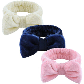 WSYUB Spa Headband Set in beige, dark blue, and pink
