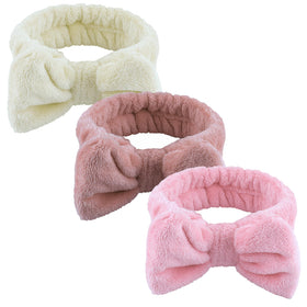 WSYUB Spa Headbands 3-Pack in charming brown, cute pink, and pure beige