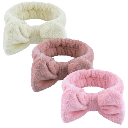 WSYUB Spa Headbands 3-Pack in charming brown, cute pink, and pure beige