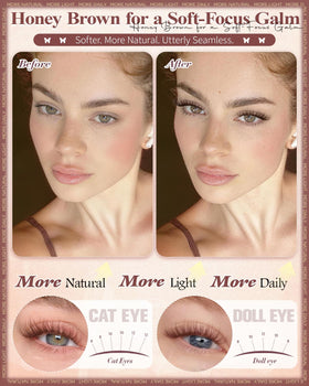 wtvane Brown Lash Clusters 10mm length close-up
