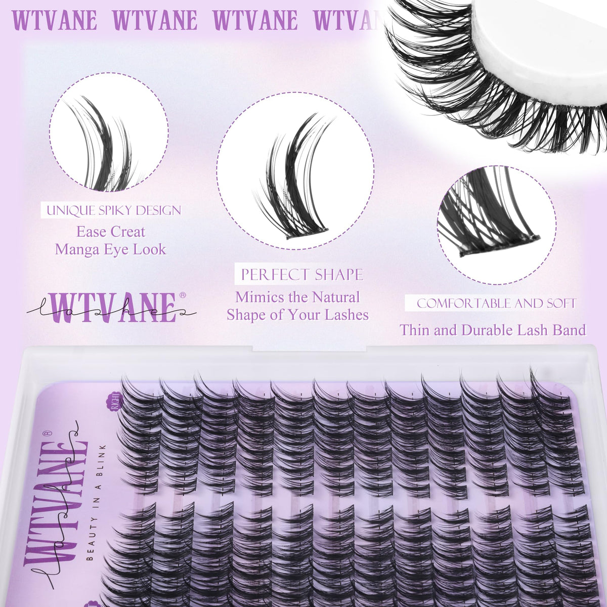 Wtvane Lash Clusters applied to model's eyes