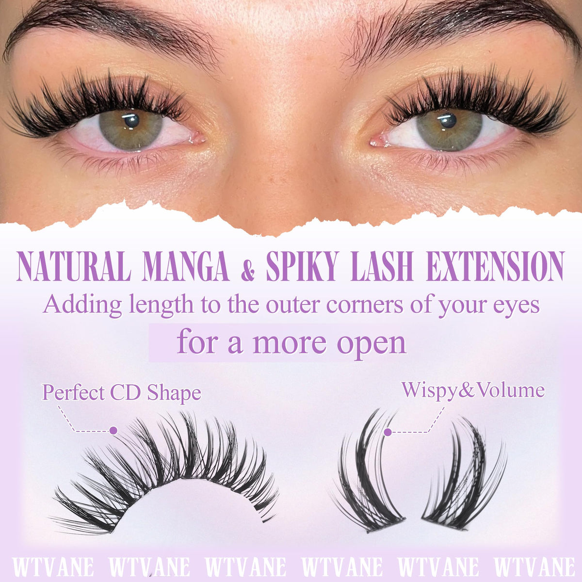 Wtvane Lash Clusters packaging front view