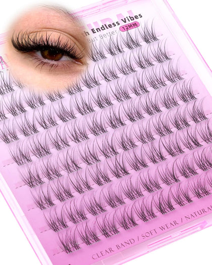 wtvane Natural Lash Clusters 12mm front view
