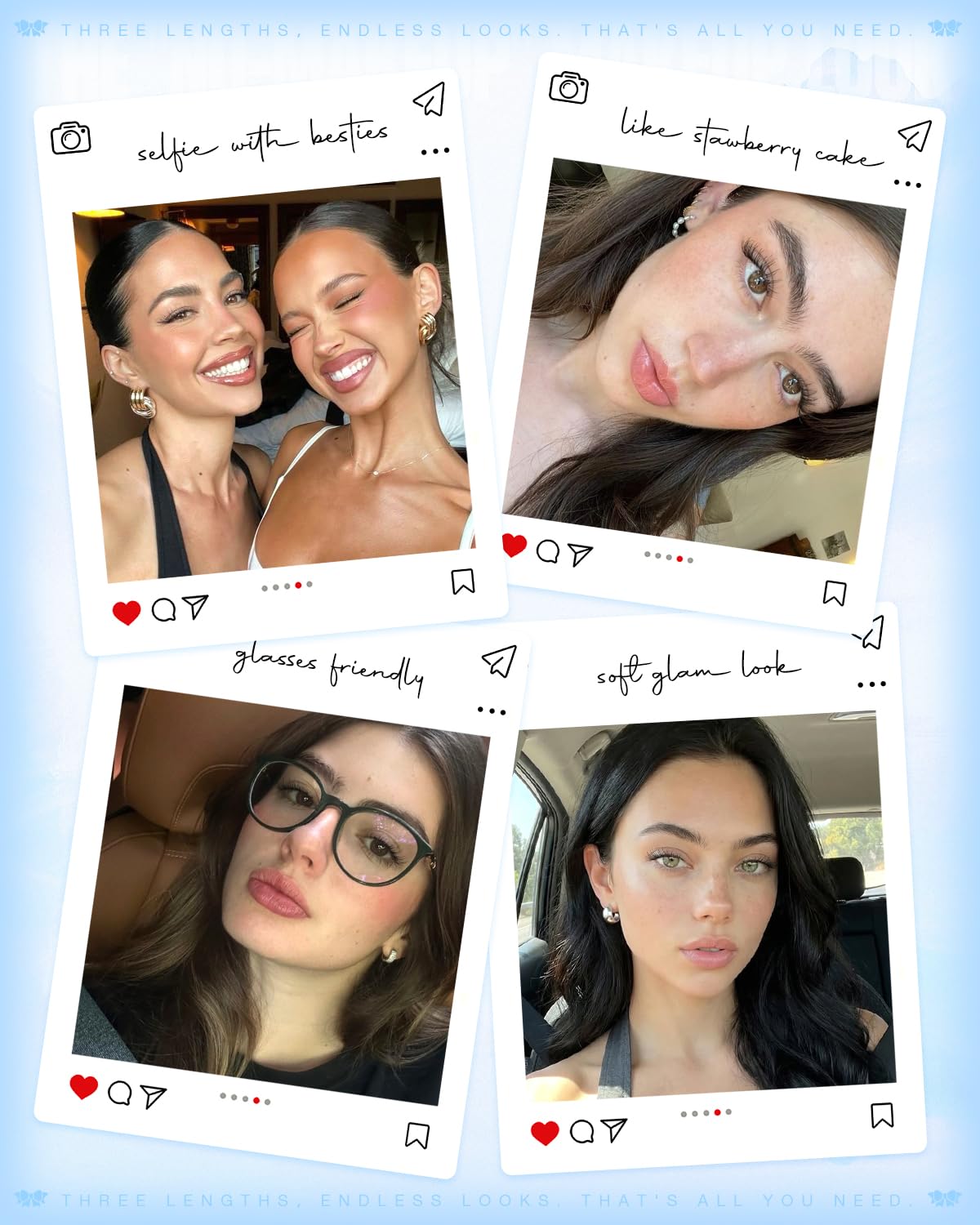 wtvane Wispy Lash Clusters in natural makeup setting