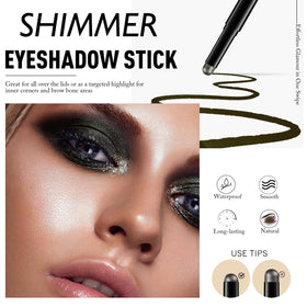 Wugbc Black Eyeshadow Stick applied on eyelid for a smoky look