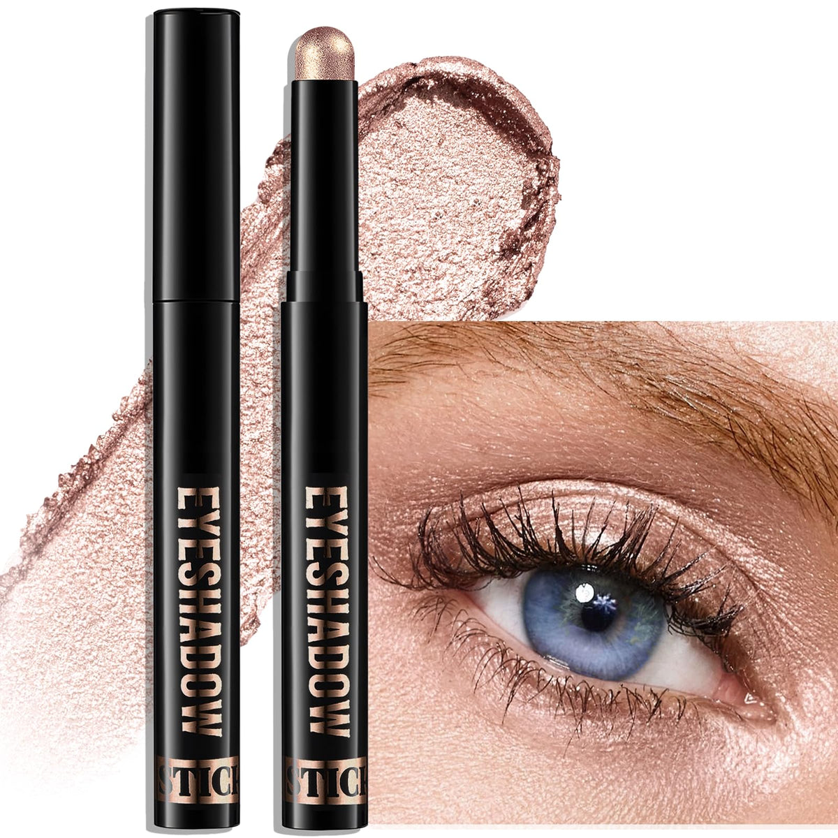 Wugbc Champagne Pink Shimmer Eyeshadow Stick front view