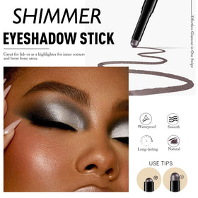 Wugbc Dark Taupe Shimmer Eyeshadow Stick swatch on skin
