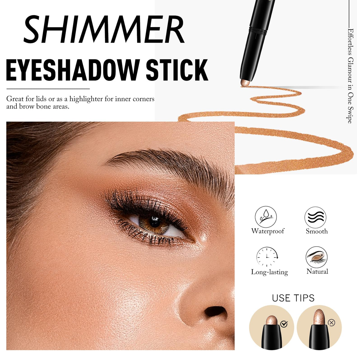 Wugbc Eyeshadow Stick Caramel swatch on skin