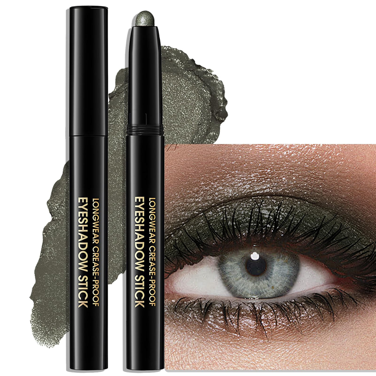 Wugbc Eyeshadow Stick Green front view with creamy texture