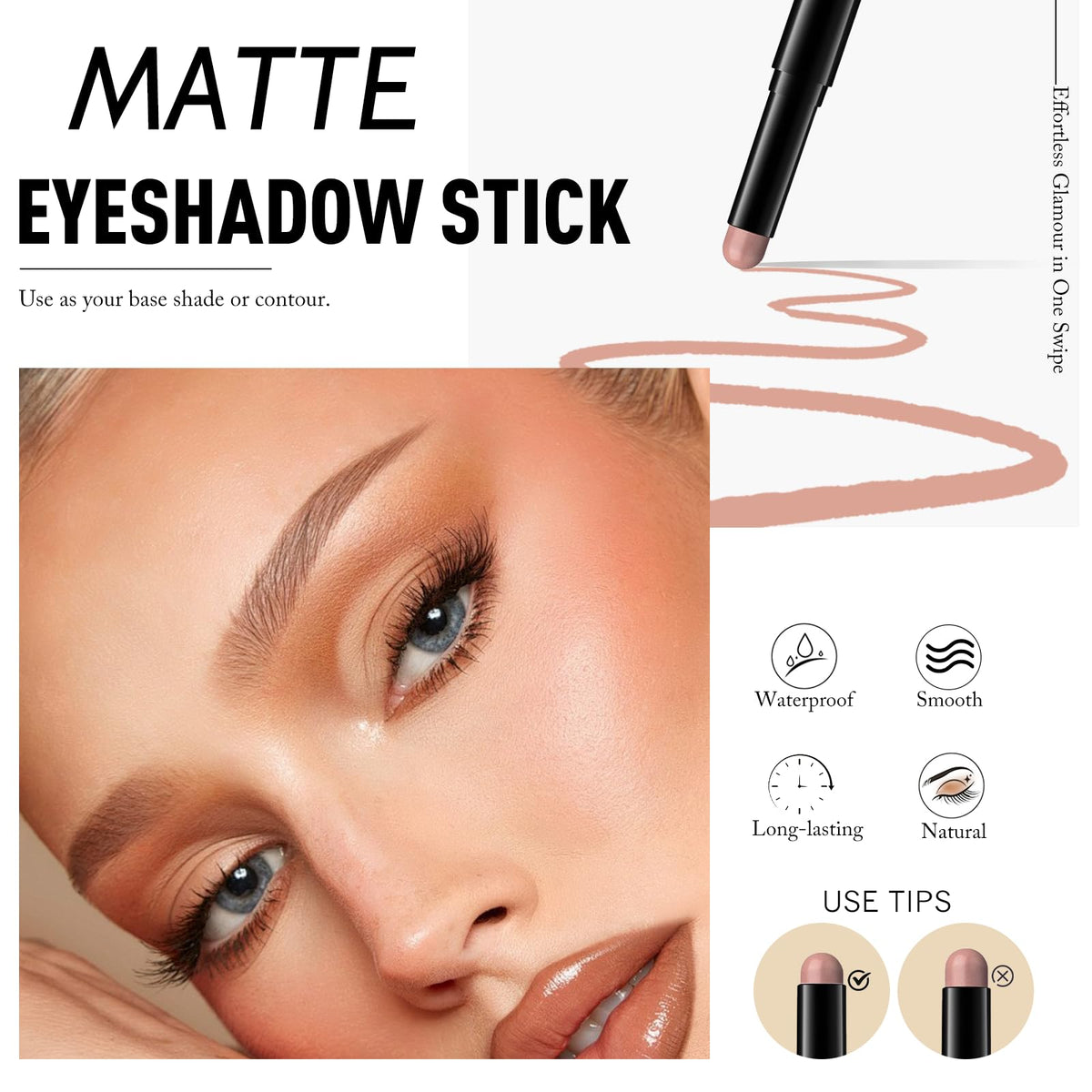 Wugbc Eyeshadow Stick Medium Warm Brown swatch on skin