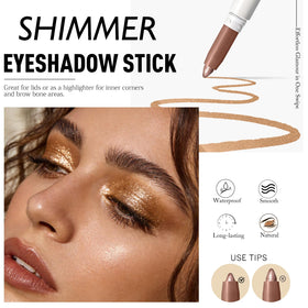Wugbc Neutral Taupe Shimmer Eyeshadow Stick swatched on skin