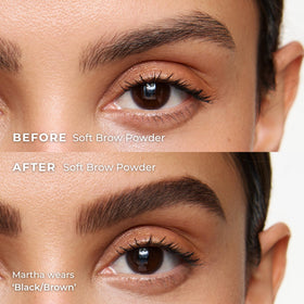 WUNDERBROW Soft Brow Define & Fill Powder Duo dual-ended brush