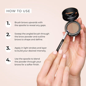 WUNDERBROW Soft Brow Define & Fill Powder Duo in travel bag