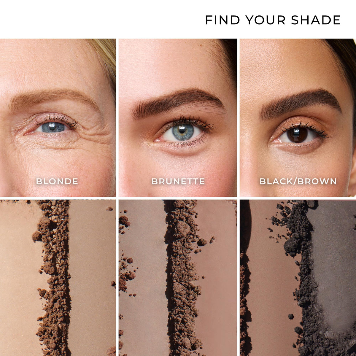 WUNDERBROW Soft Brow Define & Fill Powder Duo shades swatched
