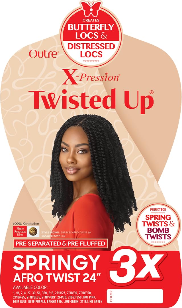 x-pression Twisted Up 24" Springy Afro Twist back view