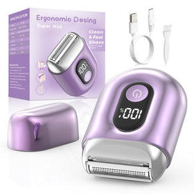Xcdgiogw cordless electric shaver for women in bright purple