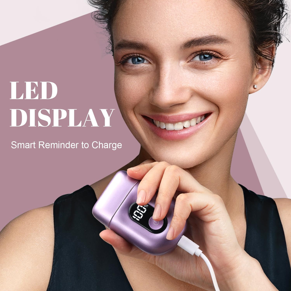 Xcdgiogw shaver LED display showing battery status