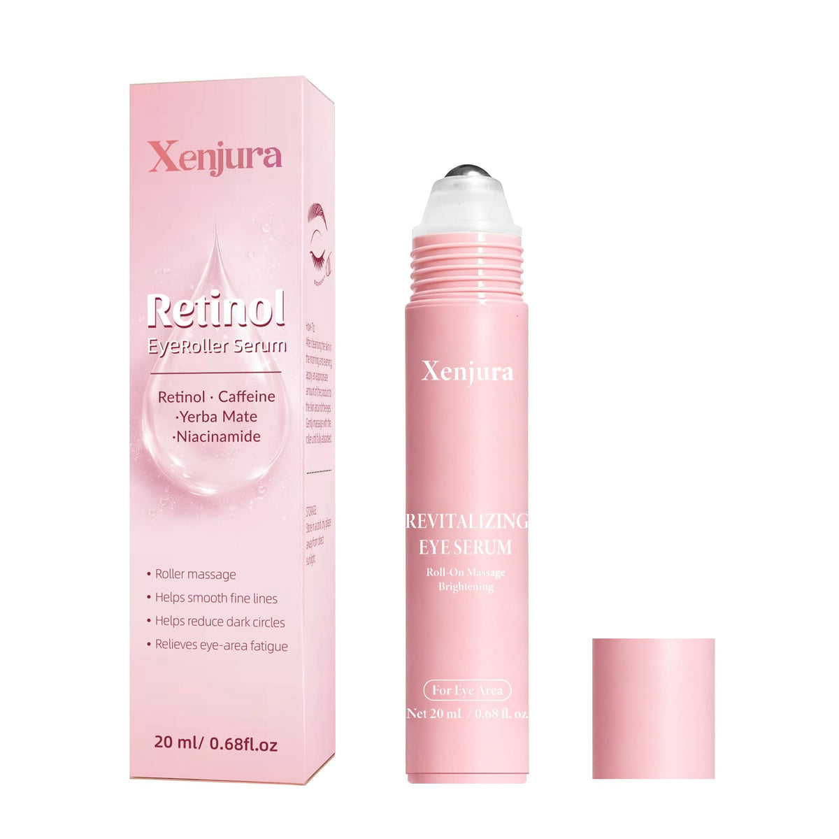 Xenjura Retinol & Caffeine Under Eye Roller Serum front view