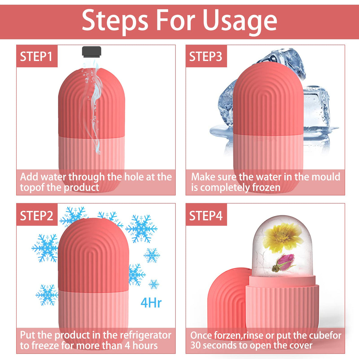 XHJRI Ice Cube Roller Massager lifestyle scene on vanity