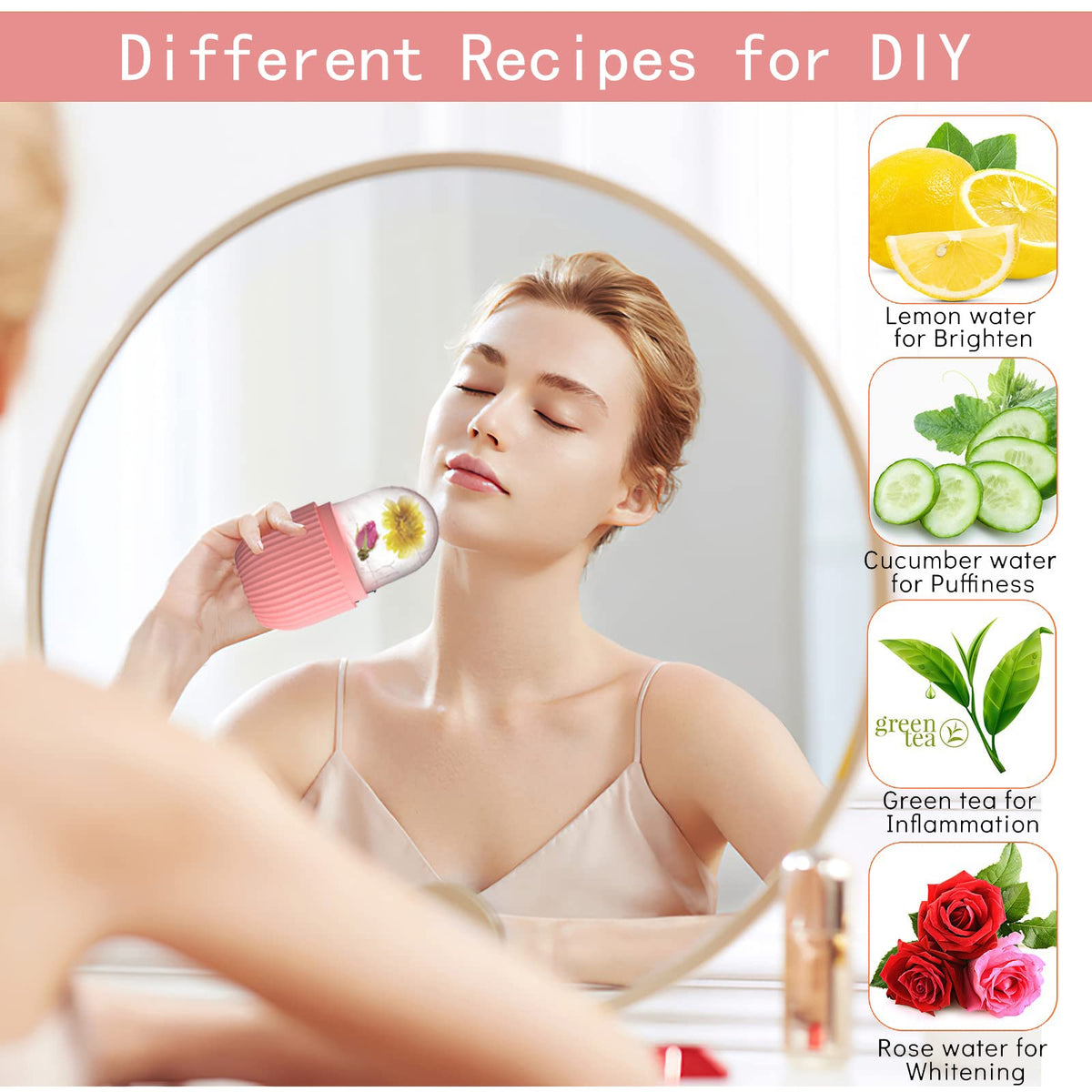 XHJRI Ice Cube Roller Massager with ice cube recipes