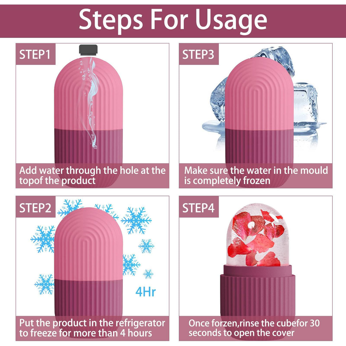 XHJRI Ice Face Roller in use on a woman's face