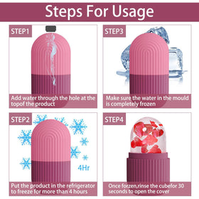 XHJRI Ice Face Roller in use on a woman's face