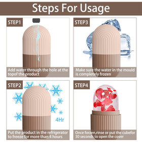 XHJRI Ice Face Roller Massager beside skincare products